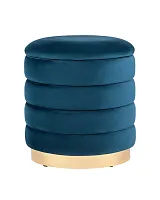 Пуф Франсис велюр синий УТ000035901 Stool Group на 1 , основание в стиле 
