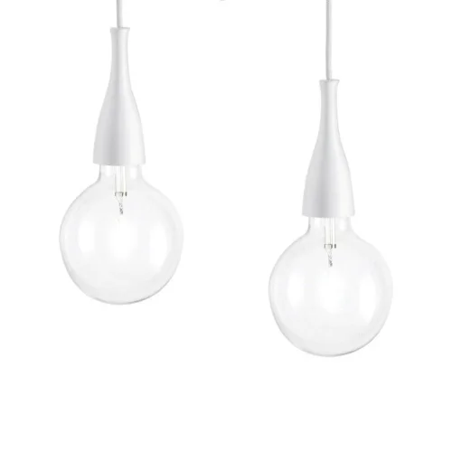 Светильник подвесной MINIMAL SP2 BIANCO OPACO Ideal Lux без плафона на 2 лампы, основание белое в стиле лофт фото 2