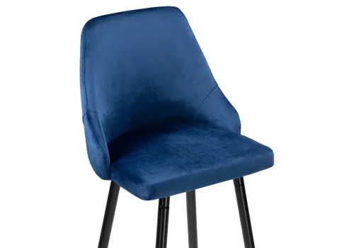 Барный стул Archi dark blue 15043 Woodville, синий/велюр, ножки/металл/чёрный, размеры - ****490*500 фото 5