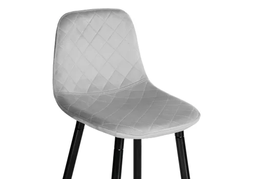 Барный стул Capri light gray / black 15129 Woodville, серый/велюр, ножки/металл/чёрный, размеры - ****435*490 фото 5