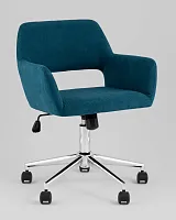 Стул офисный ROSS, рогожка, синий УТ000039438 Stool Group, синий/рогожка, ножки/металл/хром, размеры - *840****
