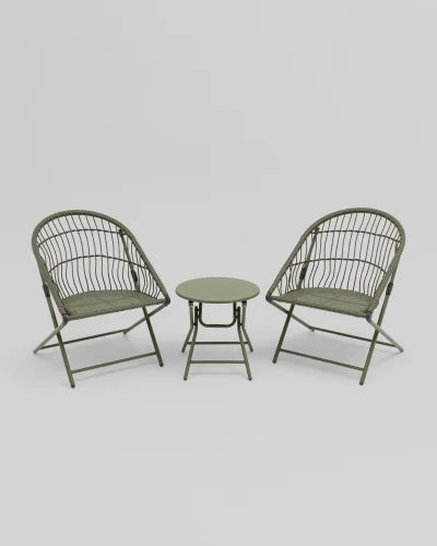 Комплект складной мебели для сада Soley, зелёный УТ000039925 Stool Group на 1 , основание в стиле кантри раскладной