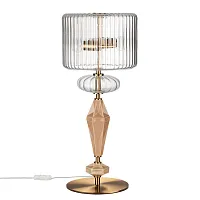 Настольная лампа Terra 5414/2T Odeon Light прозрачная на 2 лампы, основание латунь античное бронза керамика металл в стиле классический современный 