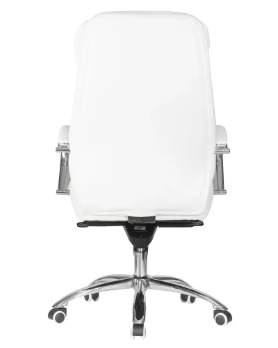 Офисное кресло для руководителей 108F-LMR LYNDON, цвет сиденья белый Dobrin, белый/экокожа, ножки/металл/хром, размеры - 1150*1200***670*670 фото 5