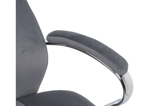 Компьютерное кресло Aragon dark grey 11902 Woodville, серый/велюр, ножки/металл/хром, размеры - *1220***640*720 фото 7