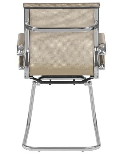 Офисное кресло для посетителей 102N_Mesh-LMR CODY MESH, цвет сиденья бежевый, цвет основания хромированная сталь Dobrin, бежевый/сетка, ножки//хром, размеры - *880***535*600 фото 5