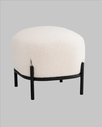 Пуф Стоун букле Fluffy молочный УТ000040879 Stool Group на 1 , основание в стиле современный фото 7