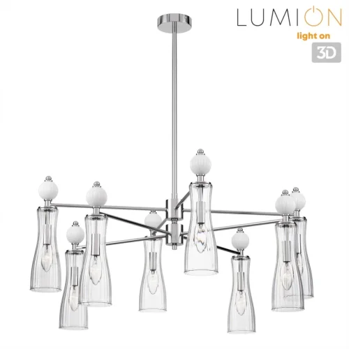 Люстра на штанге Emily 8268/8 Lumion прозрачная на 8 ламп, основание хром в стиле классический фото 3