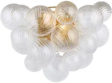 Бра Multibulla 4202-2W Favourite прозрачный 2 лампы, основание матовое золото в стиле современный молекула шар