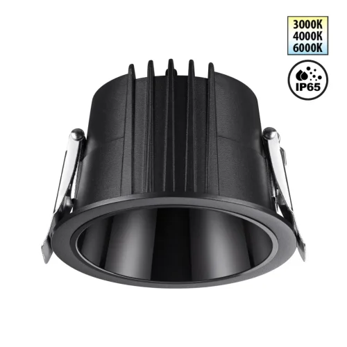 Светильник точечный LED Lang 359427 Novotech чёрный на 1 лампу, основание чёрное в стиле современный хай-тек круглый
