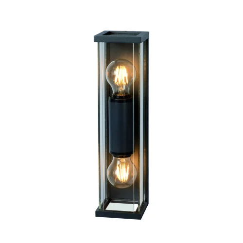 Настенный светильник Meribel 6493 Mantra уличный IP54 чёрный серый 2 лампы, плафон прозрачный в стиле современный E27 фото 2