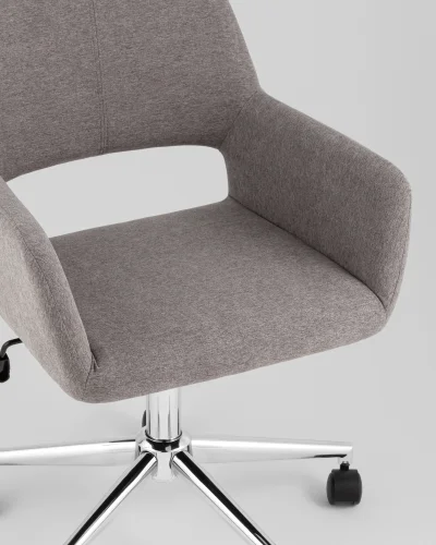 Стул офисный ROSS, рогожка, темно-серый УТ000039440 Stool Group, тёмно-серый/рогожка, ножки/металл/хром, размеры - *840**** фото 7