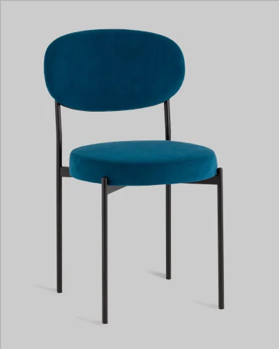 Стул Бриф DD велюр синий УТ000041429 Stool Group, синий/велюр, ножки/металл/чёрный, размеры - *830****