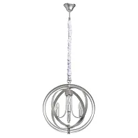 Люстра подвесная Джестер 104012706 Chiaro серебряная без плафона на 6 ламп, основание серебряное в стиле современный 