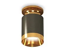 Светильник накладной Techno spot XS6303140 Ambrella light чёрный 1 лампа, основание золотое в стиле современный круглый