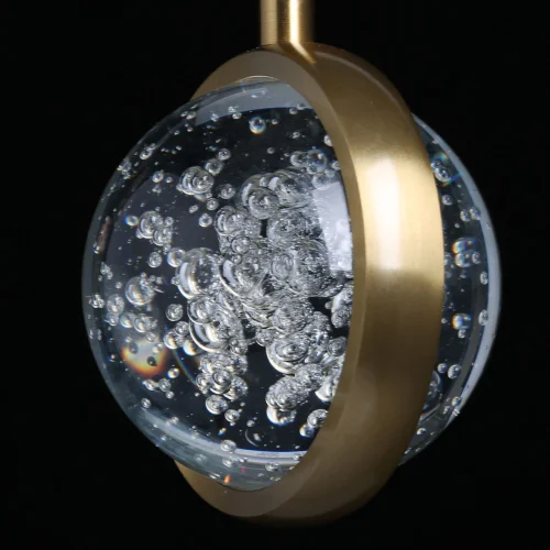 Светильник подвесной LED Капелия 730011701 DeMarkt прозрачный 1 лампа, основание бронзовое в стиле хай-тек шар фото 7