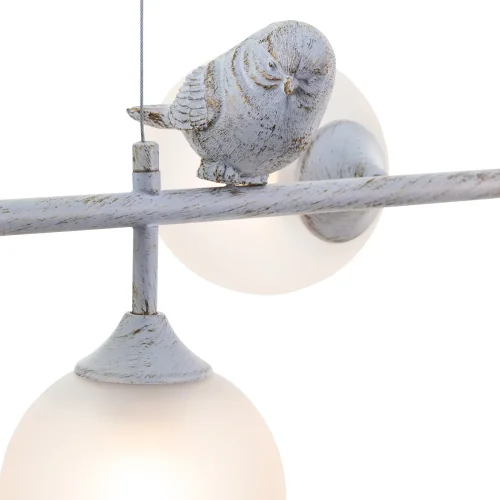 Светильник подвесной Gemelli A2150SP-6WG Arte Lamp белый 6 ламп, основание белое патина в стиле классический прованс птички фото 3
