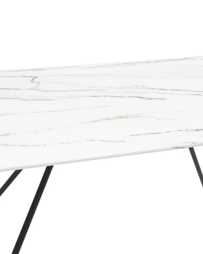Стол обеденный Сакраменто, 140*90, белый, стеклянный УТ000002669 Stool Group столешница белая из стекло фото 4