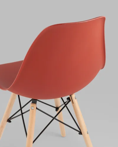 Стул EAMES, терракотовый УТ000039374 Stool Group, /, ножки/массив бука/бежевый, размеры - *815***460*530 фото 6