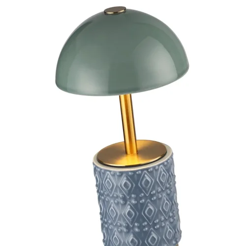 Настольная Лампа светодиодная Lulu 5452/3TL Odeon Light зелёная на 1 лампу, основание зелёное латунь керамика металл в стиле классический современный аккумулятор фото 6