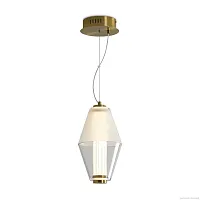 Светильник подвесной LED Plum FR6137PL-L6BT Freya белый прозрачный 1 лампа, основание латунь в стиле современный арт-деко 