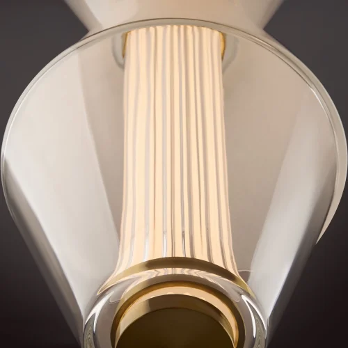 Светильник подвесной LED Plum FR6137PL-L6BT1 Freya белый прозрачный на 1 лампу, основание латунь в стиле современный арт-деко фото 9