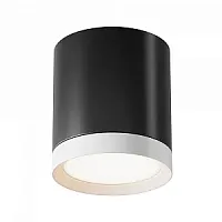 Светильник накладной Hoop C086CM-GX53-MRD-BW Maytoni белый чёрный 1 лампа, основание чёрное в стиле современный круглый