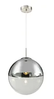 Светильник подвесной Glass TL1203H-31CH Toplight матовый никель прозрачный на 1 лампу, основание матовое никель в стиле современный шар