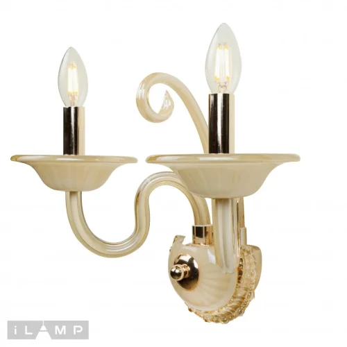 Бра Classic W2318-2 GD iLamp без плафона на 2 лампы, основание бежевое золотое в стиле современный американский фото 2 Бра Classic W2318-2 GD iLamp без плафона на 2 лампы, основание бежевое золотое в стиле современный американский фото 2