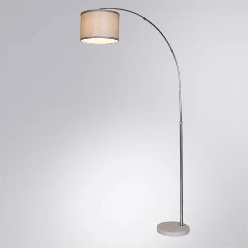 Торшер Paolo A4060PN-1CC Arte Lamp изогнутый серый 1 лампа, основание хром в стиле классический
 фото 2