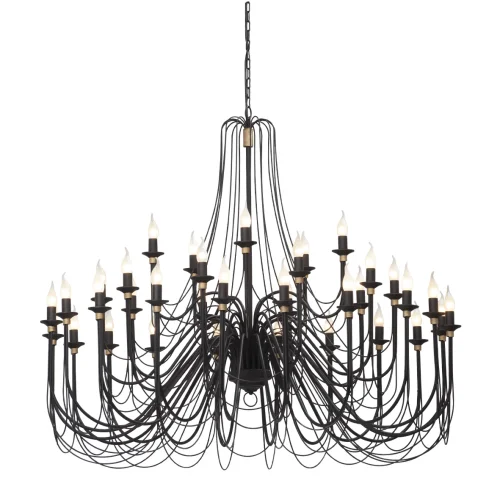 Люстра подвесная V1044/35 Vitaluce без плафона на 35 ламп, основание чёрное в стиле классический Люстра подвесная V1044/35 Vitaluce без плафона на 35 ламп, основание чёрное в стиле классический