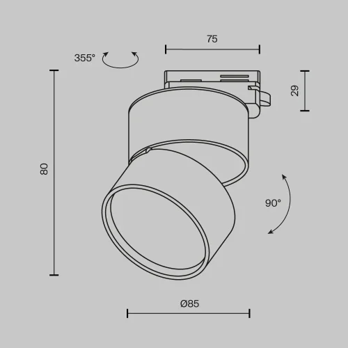 Трековый светильник Onda 4000K 12Вт 120° Single phase track system Unity TR007-1-12W4K-B-1 Maytoni чёрный для шинопроводов серии Single phase track system Unity чёрный фото 10