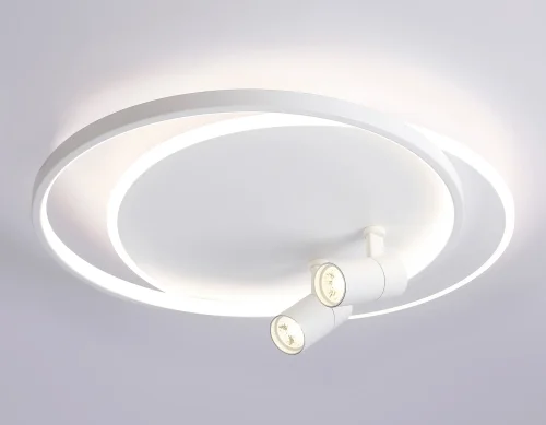 Светильник потолочный LED с пультом FL51391 Ambrella light белый 1 лампа, основание белое в стиле современный хай-тек с пультом фото 3