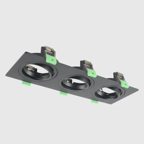 Светильник точечный CLT 002C3 BL V2 Crystal Lux чёрный на 3 лампы, основание чёрное в стиле современный прямоугольный фото 5