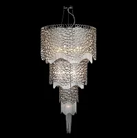 Люстра Подвесная  HAUBERK SP-PL12+8+4 Crystal Lux прозрачная серая на 24 лампы, основание никель в стиле арт-деко 
