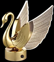 Настольная лампа LED Letizia WE466.01.304 Wertmark прозрачная 1 лампа, основание золотое металл в стиле современный птички