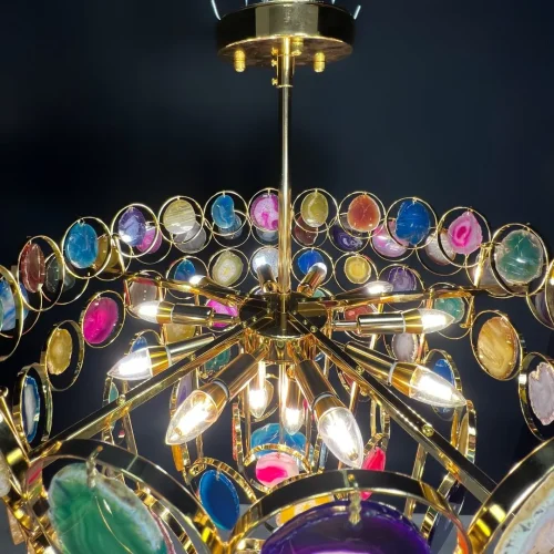 Люстра подвесная AGATE 1D80 186182-26 ImperiumLoft разноцветная на 15 ламп, основание золотое в стиле современный  фото 19