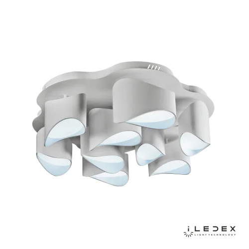 Люстра потолочная LED с пультом Nova 8189-6+3-X-T WH iLedex белая на 1 лампу, основание белое в стиле хай-тек современный с пультом