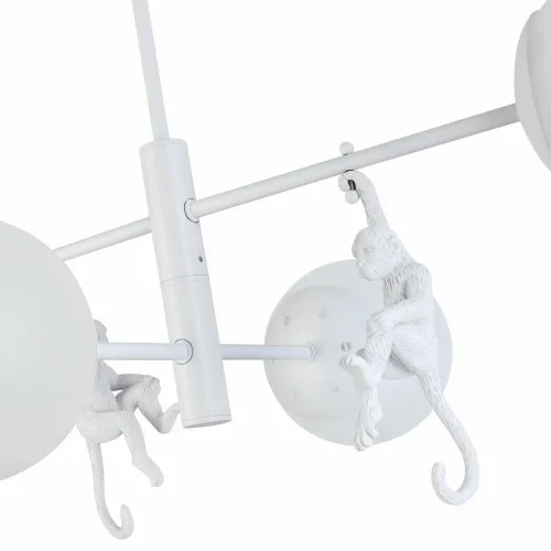 Люстра потолочная Tenato SLE115102-04 Evoluce белая на 4 лампы, основание белое в стиле современный шар фото 3