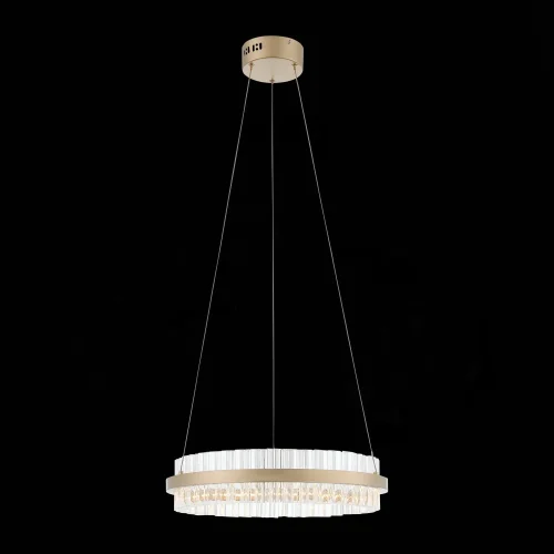 Светильник подвесной LED Cherio SL383.203.01 ST-Luce прозрачный на 1 лампу, основание золотое в стиле современный 