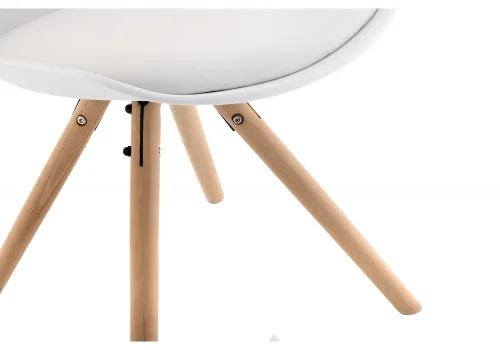 Стул Bonito белый 11326 Woodville, белый/искусственная кожа, ножки/массив бука/натуральный, размеры - ****480*540 фото 9