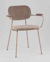 Стул Кэрол, коричневый, бежевые ножки УТ000040242 Stool Group, коричневый/вельвет, ножки/металл/бежевый, размеры - *770****