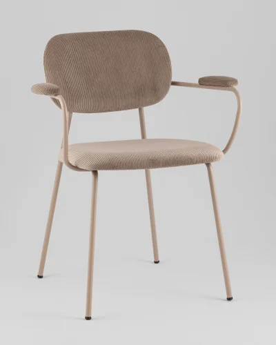 Стул Кэрол, коричневый, бежевые ножки УТ000040242 Stool Group, коричневый/вельвет, ножки/металл/бежевый, размеры - *770****