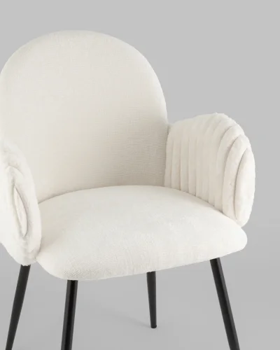 Стул обеденный Wave Stripes, букле белый УТ000039505 Stool Group, белый/букле, ножки/металл/чёрный, размеры - ***** фото 9