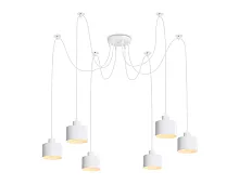 Светильник подвесной TR8131 Ambrella light белый на 6 ламп, основание белое в стиле лофт паук
