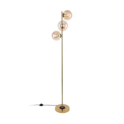 Торшер Лорен CL146933 Citilux молекула шар янтарный 3 лампы, основание бронзовое в стиле современный
