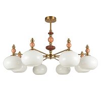 Люстра потолочная Piccolo 8425/8C Lumion белая на 8 ламп, основание бронзовое в стиле классический Люстра потолочная Piccolo 8425/8C Lumion белая на 8 ламп, основание бронзовое в стиле классический