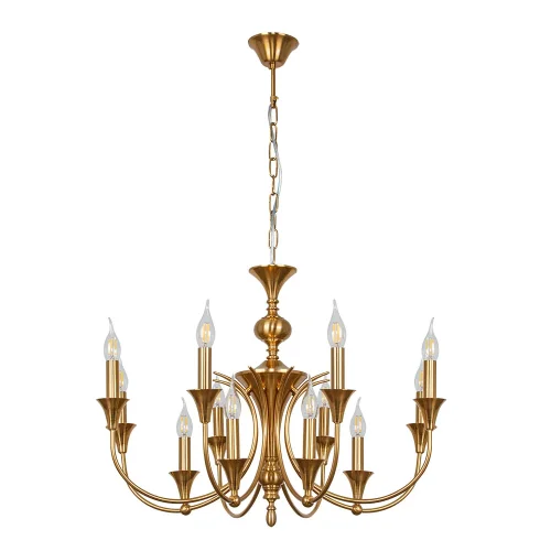 Люстра подвесная Collinetta A4094LM-12PB Arte Lamp без плафона на 12 ламп, основание медь в стиле современный классический 