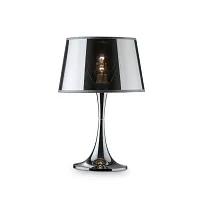 Настольная лампа LONDON TL1 BIG CROMO Ideal Lux хром на 1 лампу, основание хром металл в стиле современный 