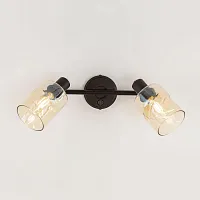 Бра с выключателем Кингстон CL518520 Citilux янтарный 2 лампы, основание венге коричневое в стиле современный 